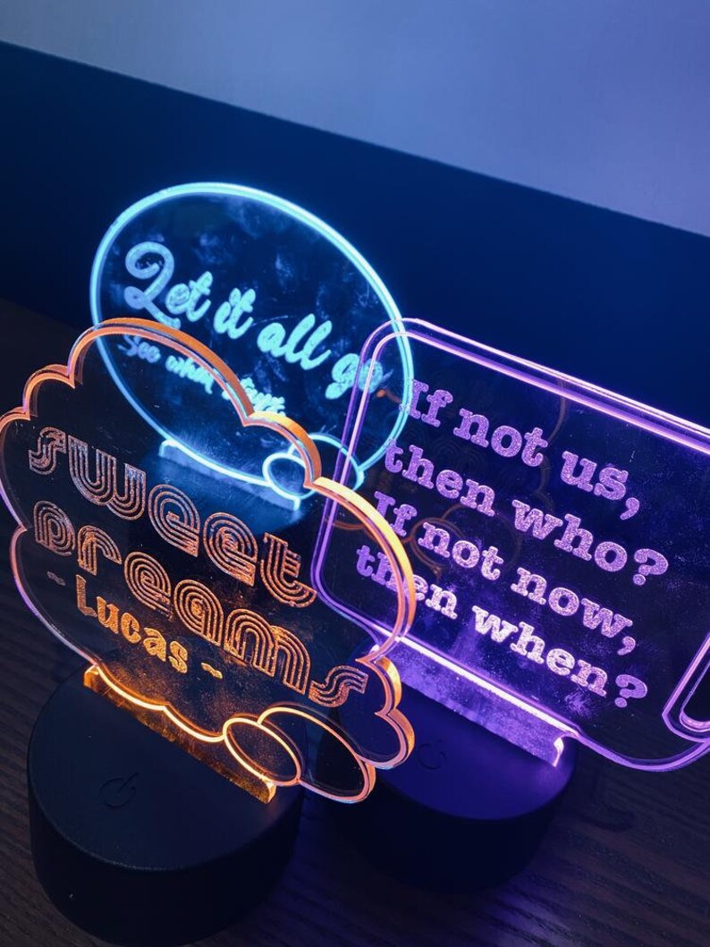 DIY LED Lamp Kit with 2 Speech Bubble 3mm Clear Blanks Etsy