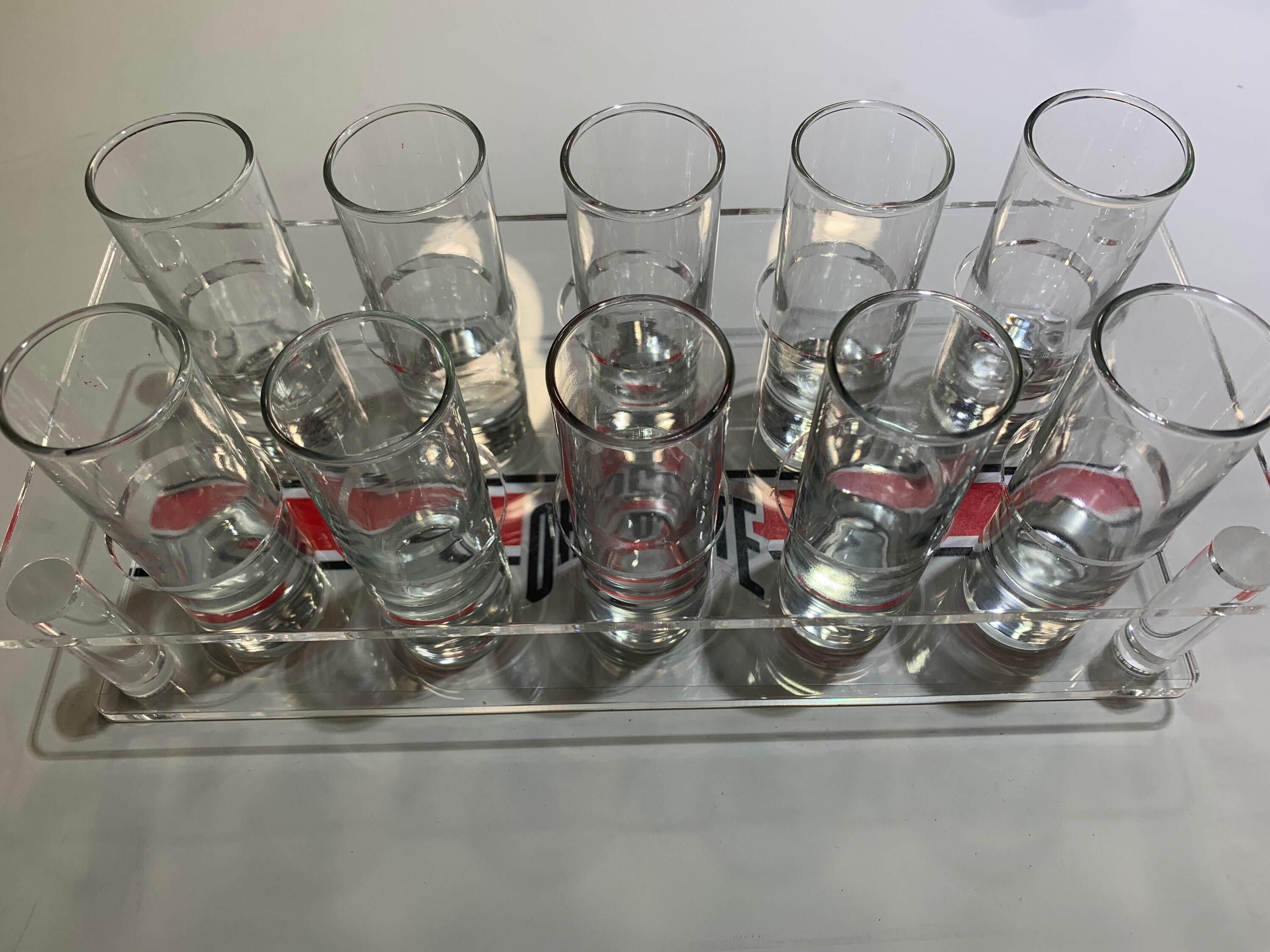 Football Team Custom 10 Shot Glass Holder / Bar Drinks Serving Etsy