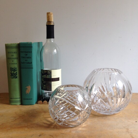 Vintage Crystal Tea Light Candle Holders Set of 2 Etsy