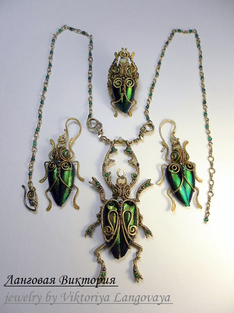 Beetle Pendant, wire wrap scarab jewelry, Insect jewelry. unique beetle pendant. scarab pendant, green scarab beetle, gift for her image 9