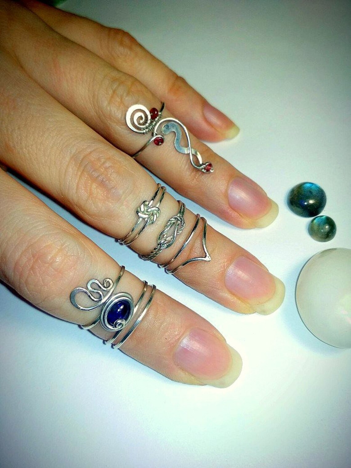 Silver toe rings Knuckle Ring double toe ring Celtic knot Etsy