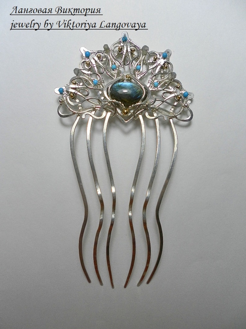 Copper wire wrapped hair comb Barrette hair hair jewelry Etsy