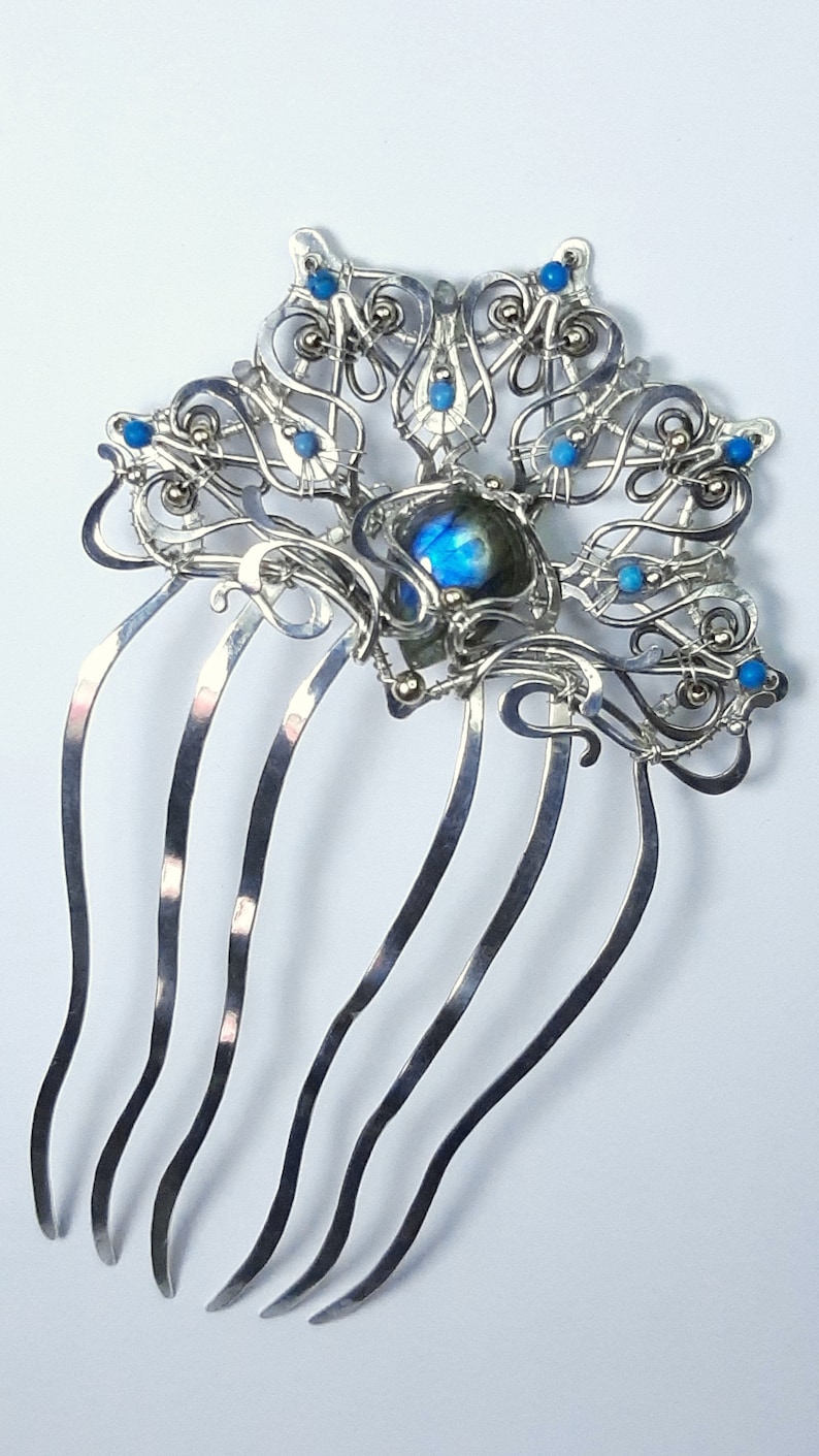 Hair Comb Wire Wrapped Barrette Hair Hair Jewelry Bridal Etsy