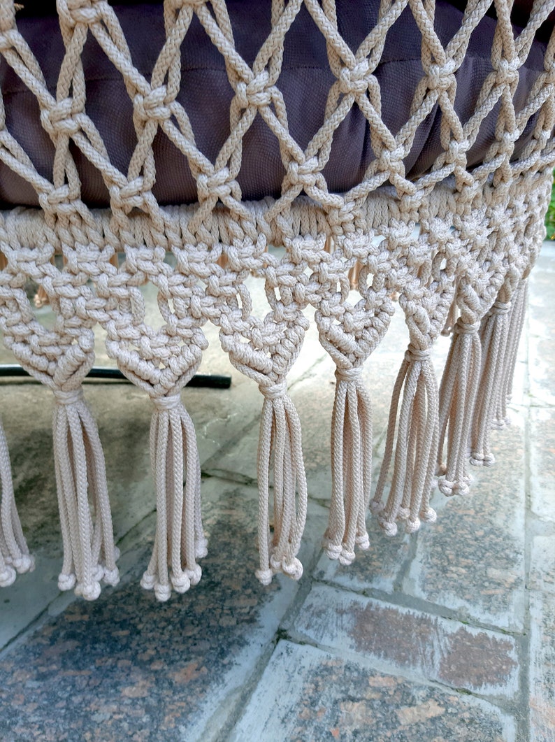 Hanging Macrame Chair Swing Handmade With Cushions Macrame Etsy
