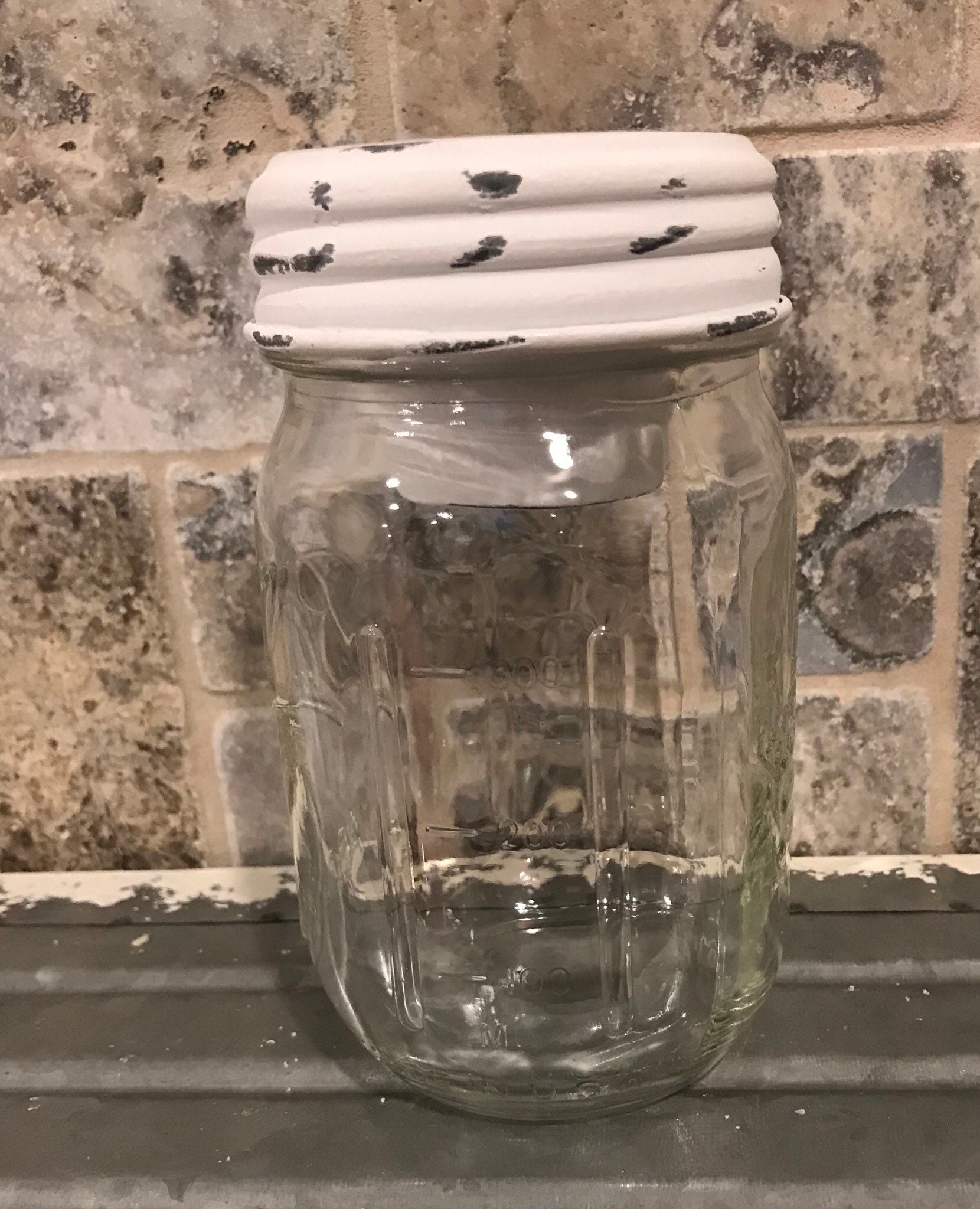 Mason Jar 16 Oz Qtip / Cotton Ball Bathroom Jar 1 White Etsy UK