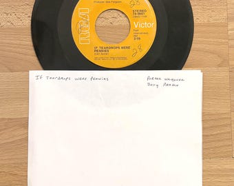 Porter Wagoner Dolly Parton - If Teardrops Were Pennies 7" Single 1973 Vinyl 45