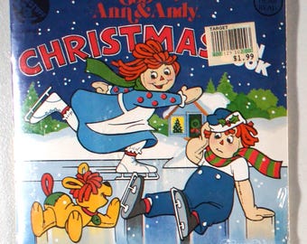 Raggedy Ann and Andy - Christmas Fun Book (1981) [SEALED] Vinyl 7&quot; & BOOK