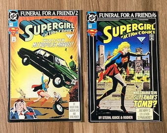 Supergirl Action Comics Funeral For A Friend Set No. 2 & 6 (1993 Marvel Comics)