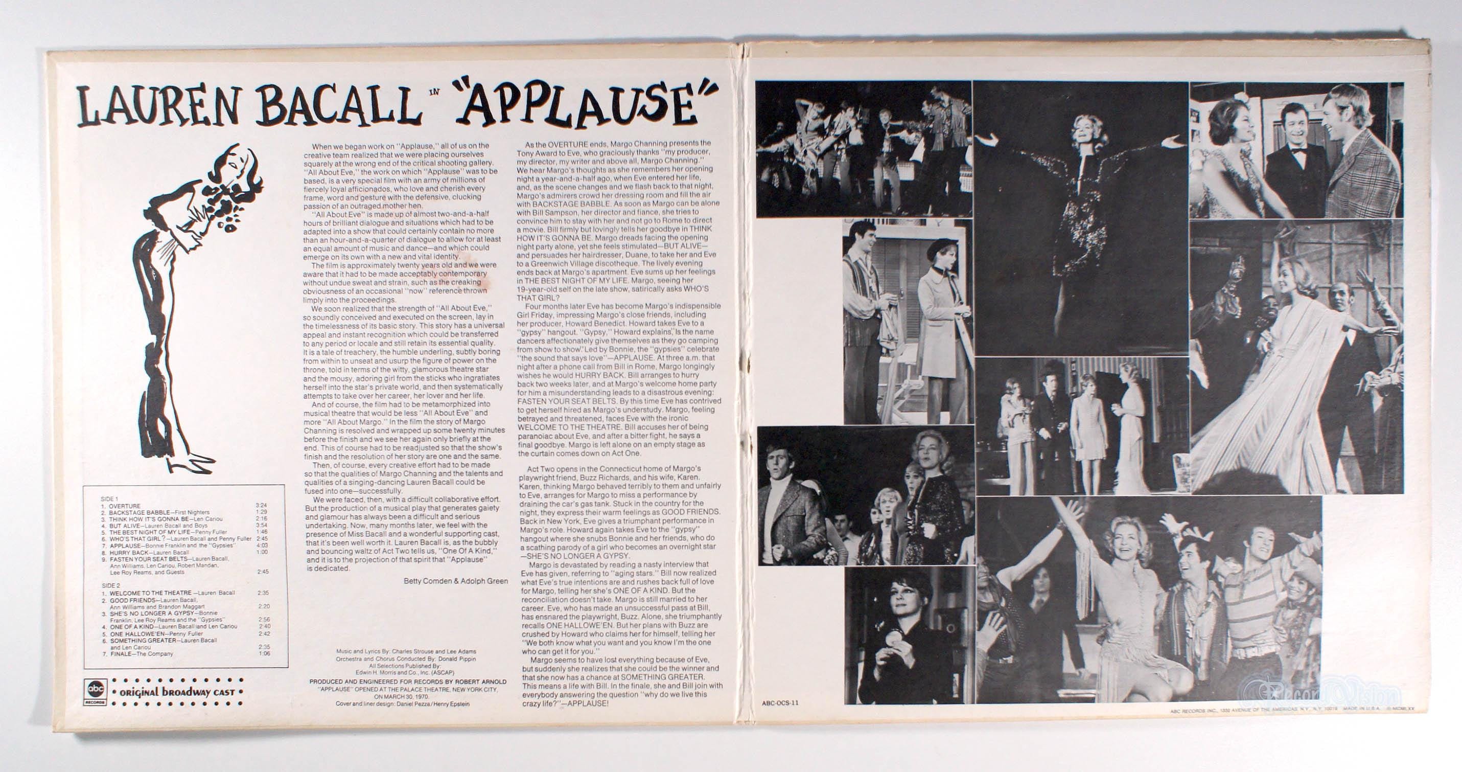 Lauren Bacall - Applause (1970) Vinyl LP - Musical Soundtrack, All