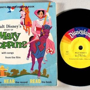 Disney - Mary Poppins (7") (1976) Vinyl + BOOK - Story & Songs, Julie Andrews