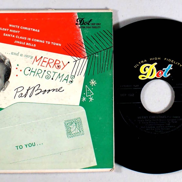 Pat Boone - Merry Christmas (7" EP) (1957) Vinyl 45 - Holiday, White