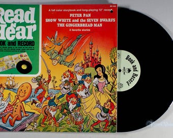 Peter Pan, Snow White, Gingerbread Man Book & Record (1971) Vinyl LP Read N Hear