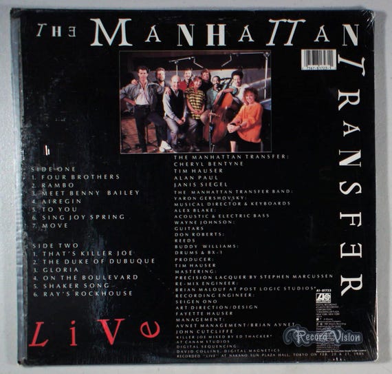 Manhattan Transfer - Live (7-A1-81723) (1987) Vinyl LP - Etsy