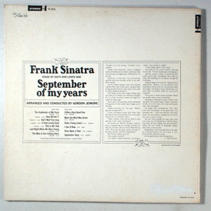 Frank Sinatra September of My Years 1965 Vinyl LP Gordon Jenkins image 2