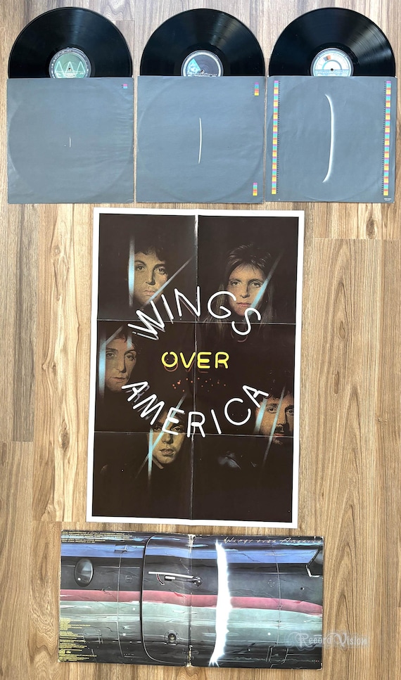 Wings Over America 3枚組 LPレコード 帯・ポスター付 Wings - Over America (1976) 3-LP Vinyl + POSTER; Paul Mccartney