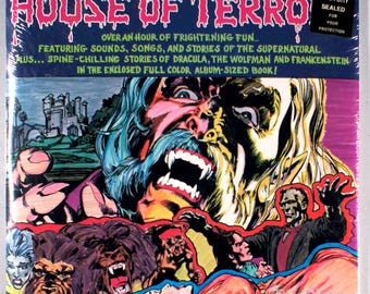 House of Terror! (1982) [SEALED] 2-LP Vinyl + BOOK - Halloween, Dracula, Wolfman