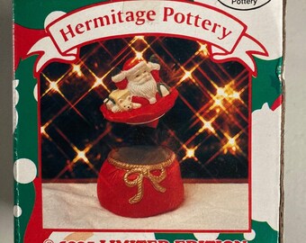 Hermitage Pottery Porzellan Nikolaus Trinket Box (1995 Limited Edition) • Weihnachten