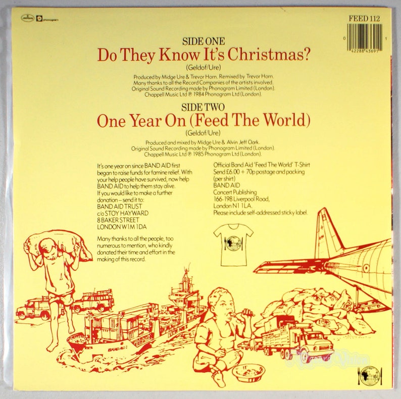 Bandaid Do They Know It's Christmas 1984 Vinyl Etsy