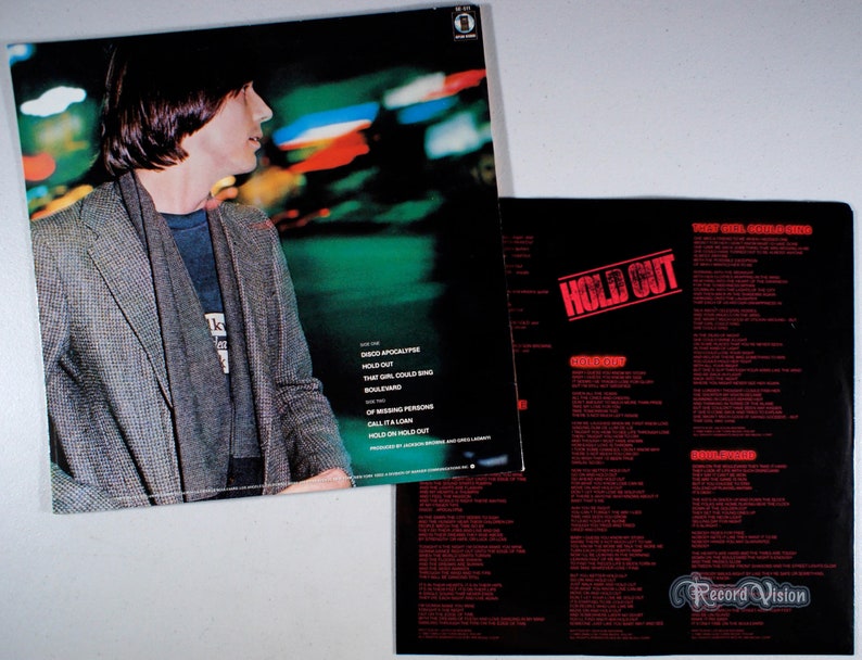 Jackson Browne Hold Out 1980 Vinyl LP Boulevard Etsy