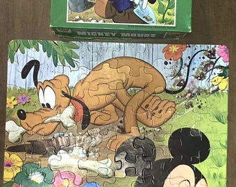 Vintage Walt Disney's Mickey Mouse Jigsaw Puzzle by Whitman #-4605