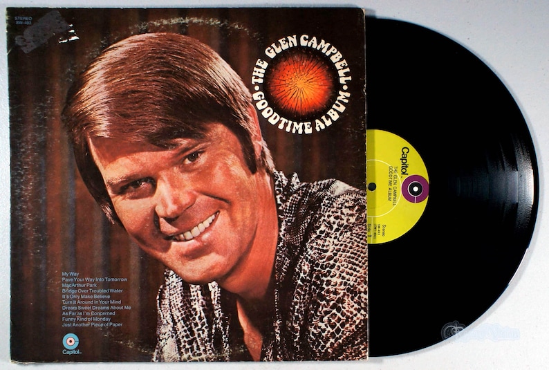 Glen Campbell Goodtime Album 1970 Vinyl LP It's Only Make Believe image 1