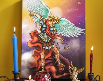 Michael - St Michael Archangel - Stampa su Tela di Dipinto Digitale