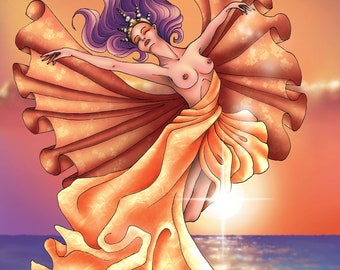 Eos - Goddess of Dawn - Greek Mythology - Digital Painting Print