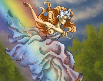 Iris - Dea dell'Arcobaleno - Mitologia Greca - Stampa di Dipinto Digitale