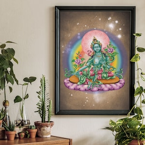Buddha Tara - Tangka - Digitaler Gemäldedruck