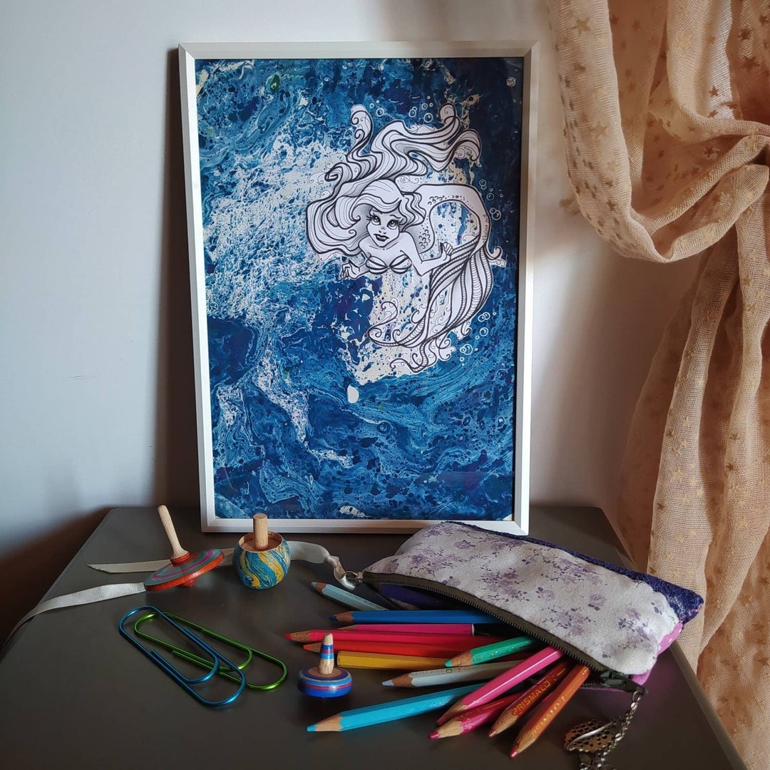 Ariel the Little Mermaid Disney Fan Art Original - Etsy
