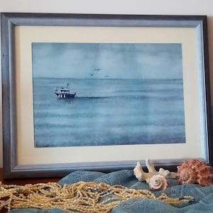 Mare Grigio - Dipinto Originale - Acquerello su Carta