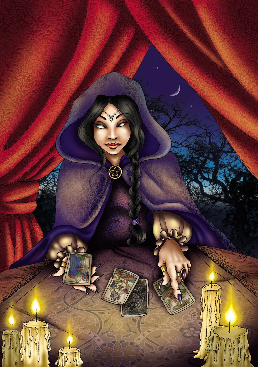 The Fortune Teller - Digital Painting Print - Etsy
