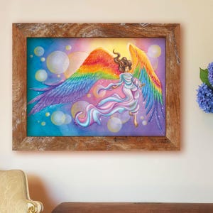 Angelo Arcobaleno - Stampa da acquerello originale
