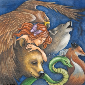 Animali Sciamanici - Stampa da acquerello originale