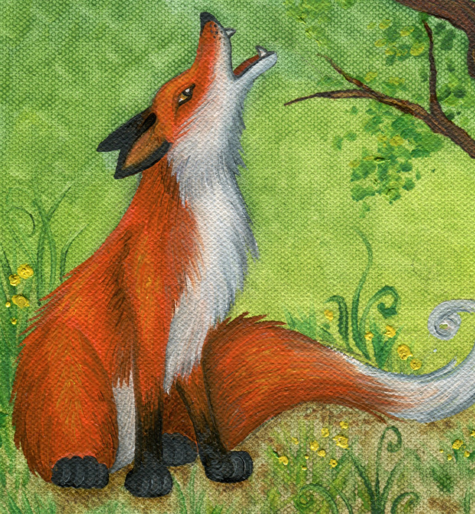 Fabel Vom Fuchs Und Raben The Fox and the Raven Illustration Aesop Fairy tales | Etsy