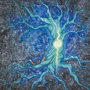 Albero Cosmico - Stampa da acquerello originale