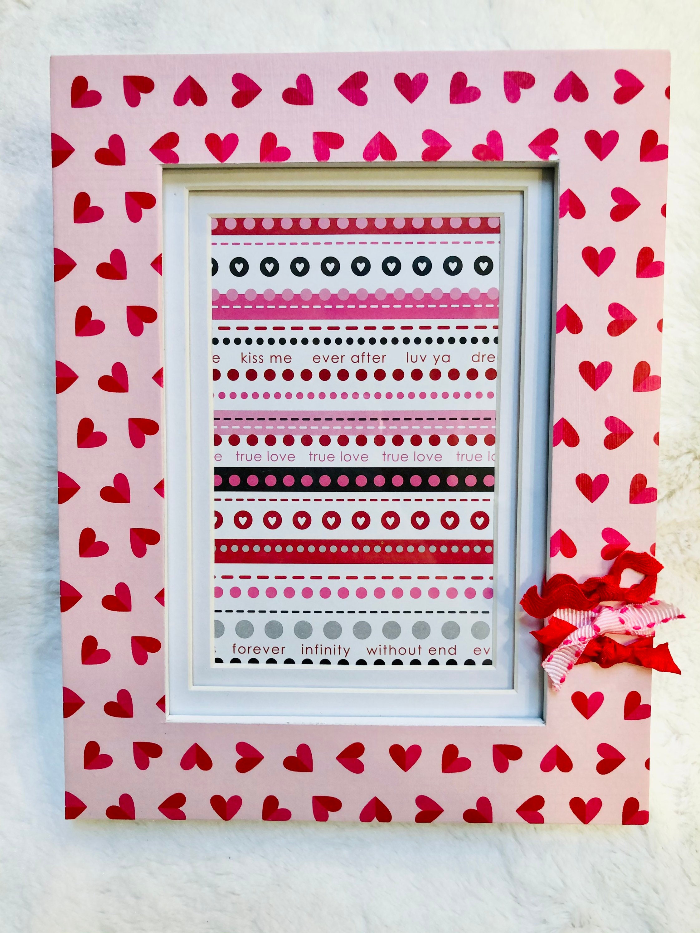 4x6 picture frame Valentines Day hearts pink and red Etsy