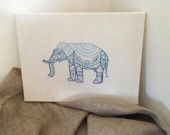 Embroidered Elephant Canvas