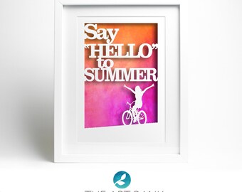 Paper-cut template 'Say Hello to Summer' hand-cut your own!