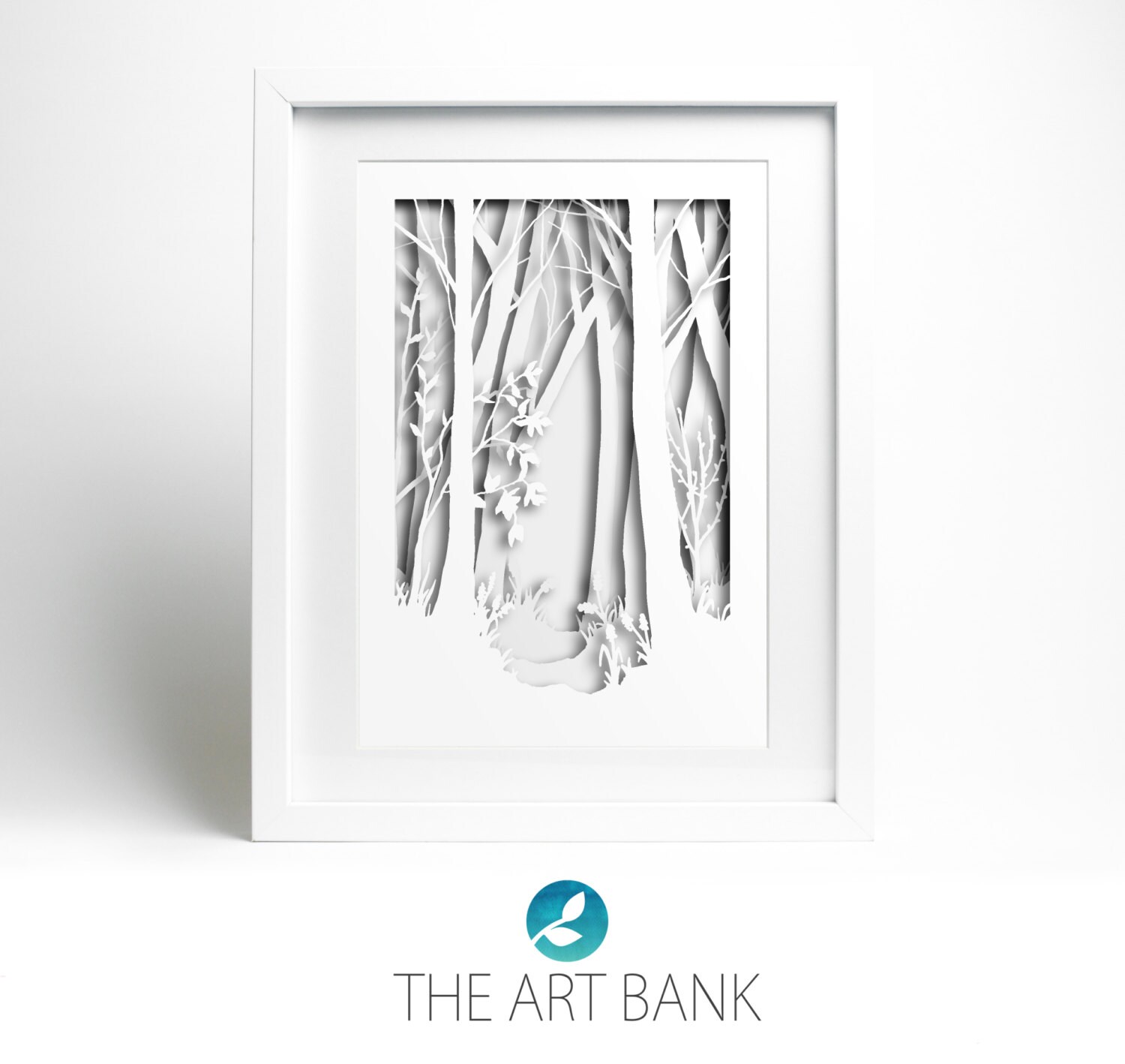 Paper-cut template 'triple-layer Woodland Scene' hand-cut your own!