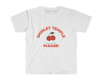Shirley Temple Cocktail Unisex T-Shirt | Mocktail, Fun Shirt Idea, Classic Drink, Bar Cart Idea, Sprite Fan, Gift for Party