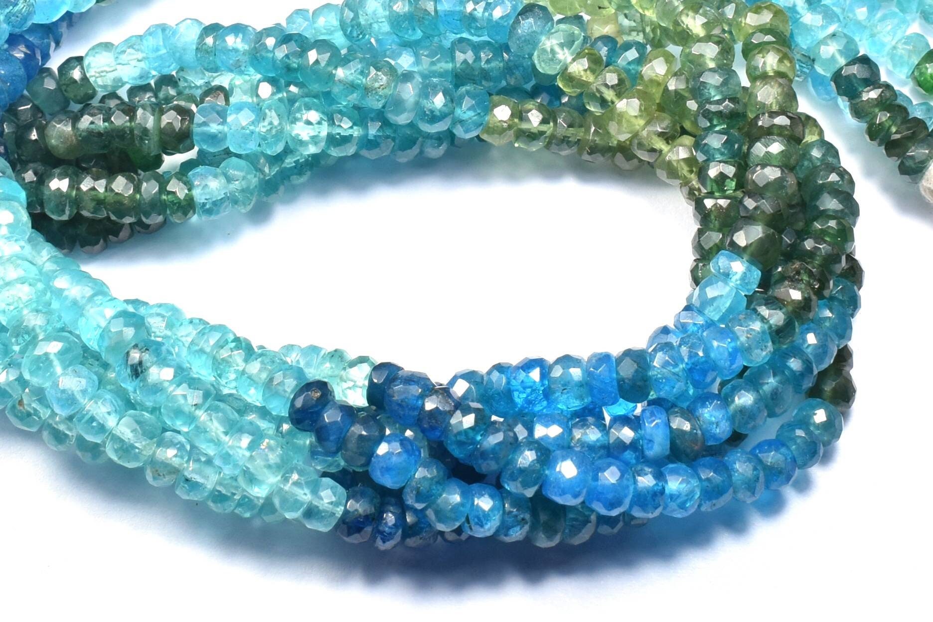 Multi Apatite Faceted Rondelle Beads Natural Gemstone Apatite - Etsy UK