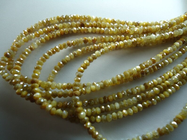 Golden Color Moon stone Faceted Couted Roundels Beads Size 4 mm Strand Lenth Is 16/'/' Inch 1 Strand.P52