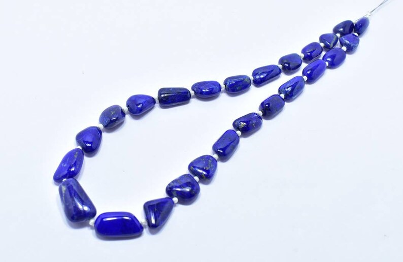 Total 1 Strand.P451 Lapis lazuli Smooth Nuggets  Shape Size 7x11 to 10x16 mm Strand  12/'/' inch