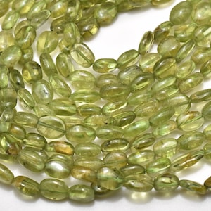 Peridot SmoothNugget Shape Beads AA Quality Plain Peridot Tumble 4.50×5.50 - 5×6.50mm(aprx)  15&quot;Strand .LT202a