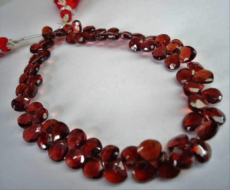 Mozambique Garnet Faceted Heart Shape Size 5.50 To 6 mm String 1 Length 8/'/' inch ..... .