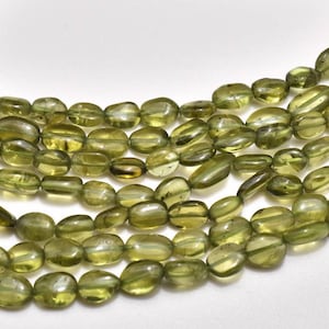 Peridot SmoothNugget Shape Beads AA Quality Plain Peridot Tumble 4×5.50 - 4.50×7mm(aprx)  15&quot;Strand .LT202b