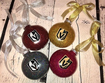 Vegas Golden Knights 60mm Glass Ball Ornaments