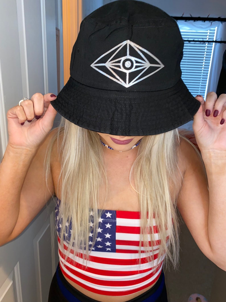 EDM Rave Custom Cotton Bucket Hat in Red Black Grey White Etsy