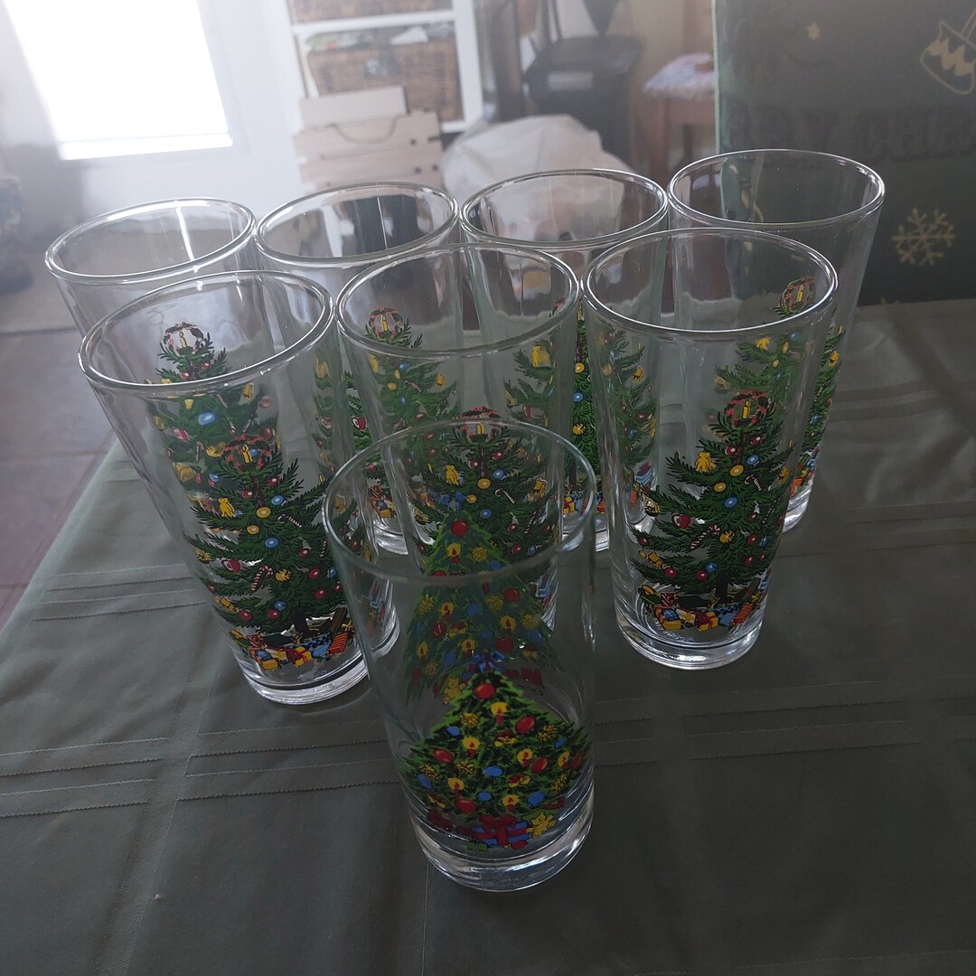 Vintage Christmas Glasses 8 Etsy